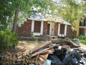 a Slidell house with hurricane damage
