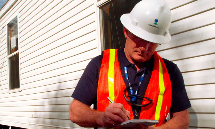 a home inspection being done