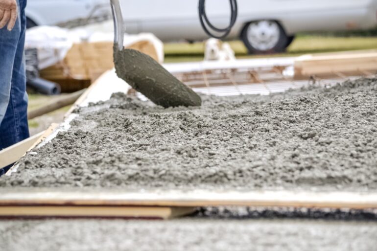 pouring a new concrete foundation